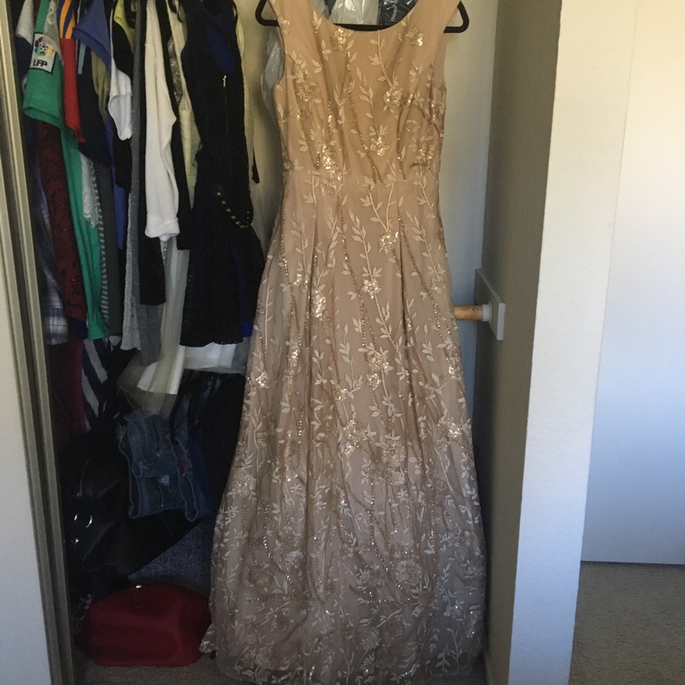 Karl Lagerfeld Gold Prom Dress